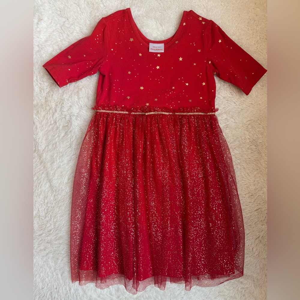 Kids Hanna Andersson Red Glitter Star Dress